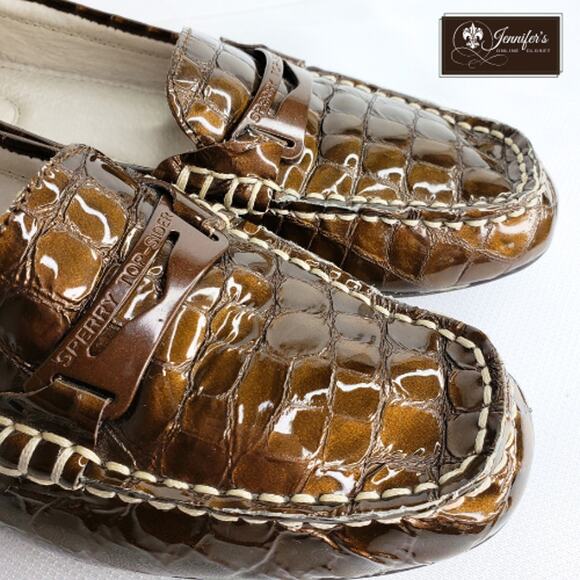 3/$30 Sperry Top-Sider Women's Chatham Bronze Croc Loafers - Picture 8 of 14